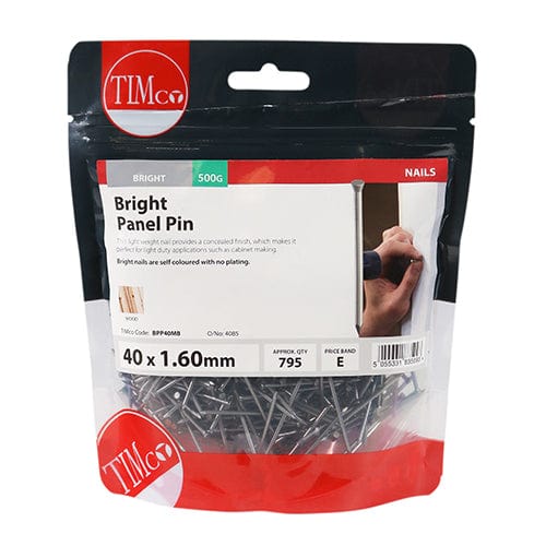 TIMCO Nails 40 x 1.60 / 0.5 / TIMbag TIMCO Panel Pins Bright