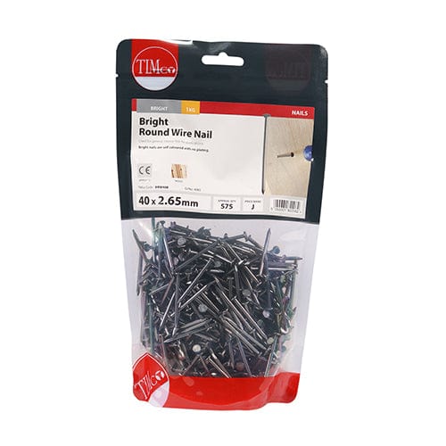 TIMCO Nails 40 x 2.65 / 1 / TIMbag TIMCO Round Wire Nails Bright