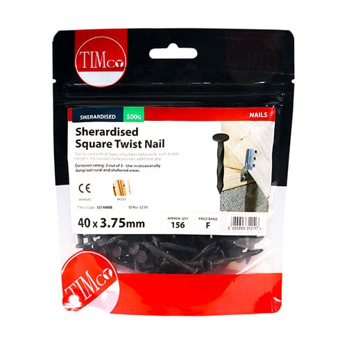TIMCO Nails 40 x 3.75 / 0.5 / TIMbag TIMCO Square Twist Nails Sherardised