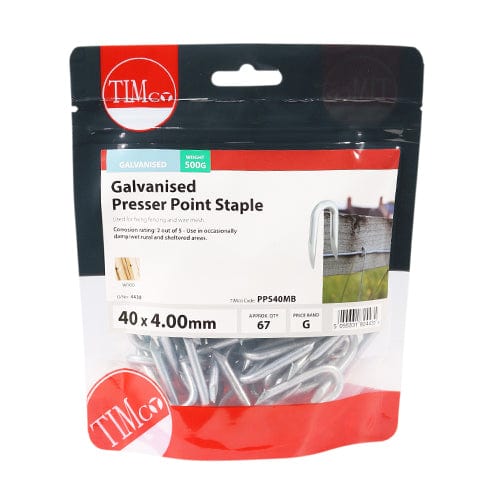 TIMCO Nails 40 x 4.00 / 0.5 / TIMbag TIMCO Presser Point Staples Galvanised