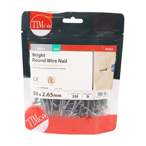 TIMCO Nails 50 x 2.65 / 0.5 / TIMbag TIMCO Round Wire Nails Bright