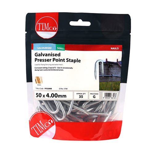 TIMCO Nails 50 x 4.00 / 0.5 / TIMbag TIMCO Presser Point Staples Galvanised