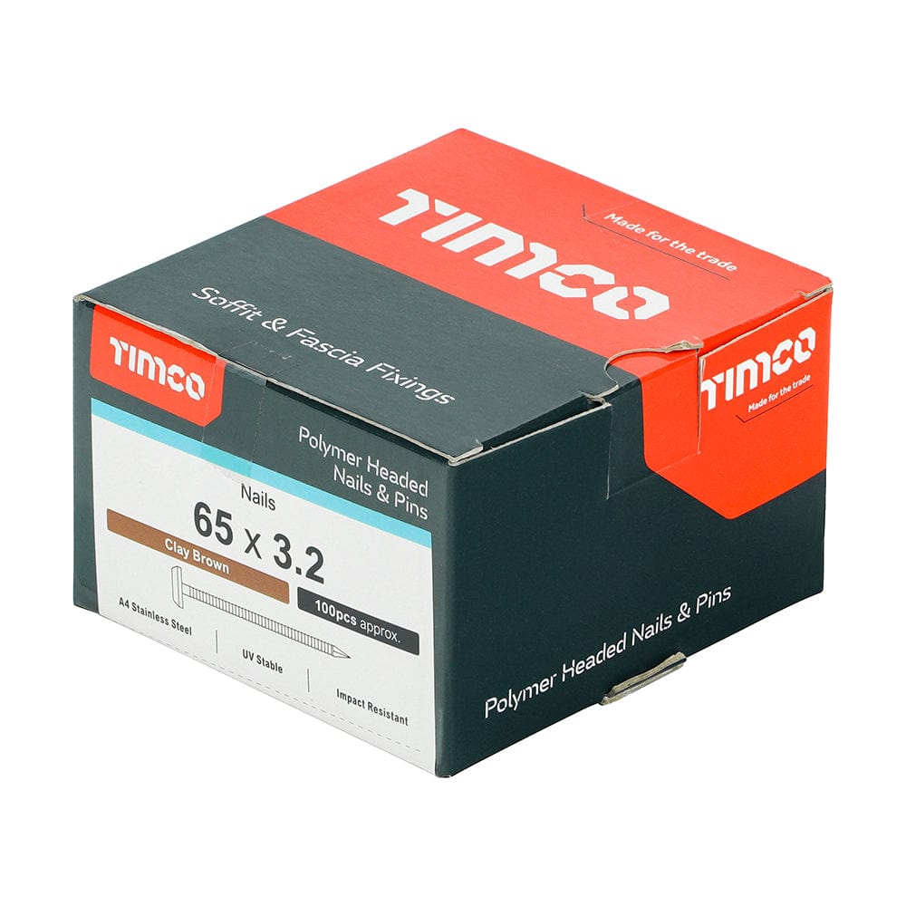 Timco Polymer Headed Nails A4 Stainless Steel Clay Brown - Pack Qty - 100 Pcs
