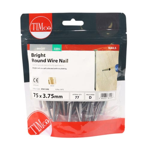 TIMCO Nails 75 x 3.75 / 0.5 / TIMbag TIMCO Round Wire Nails Bright