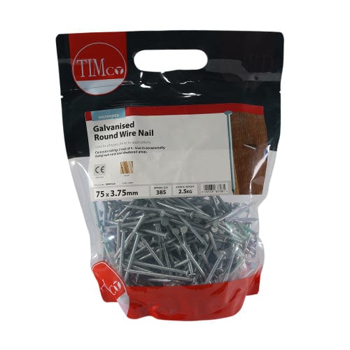 TIMCO Nails 75 x 3.75 / 2.5 / TIMbag TIMCO Round Wire Nail Galvanised