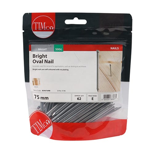 TIMCO Nails 75mm / 0.5 / TIMbag TIMCO Oval Nails Bright