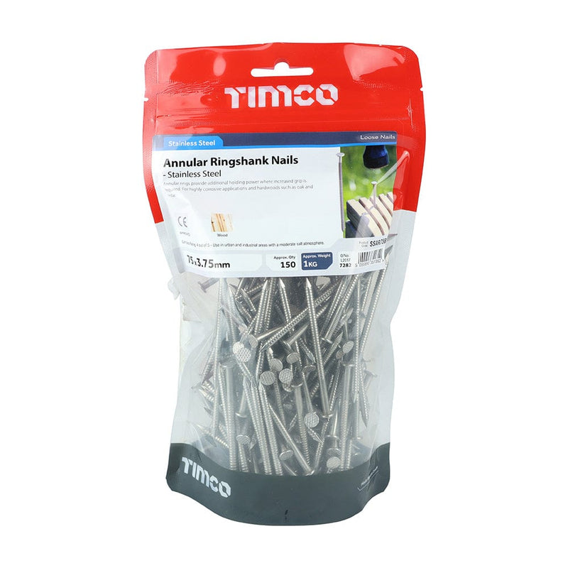 TIMCO Nails TIMCO Annular Ringshank Nails A2 Stainless Steel