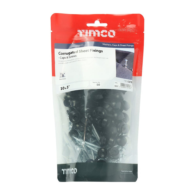 TIMCO Nails TIMCO Corrugated Sheet Fixings Black - 10 x 3
