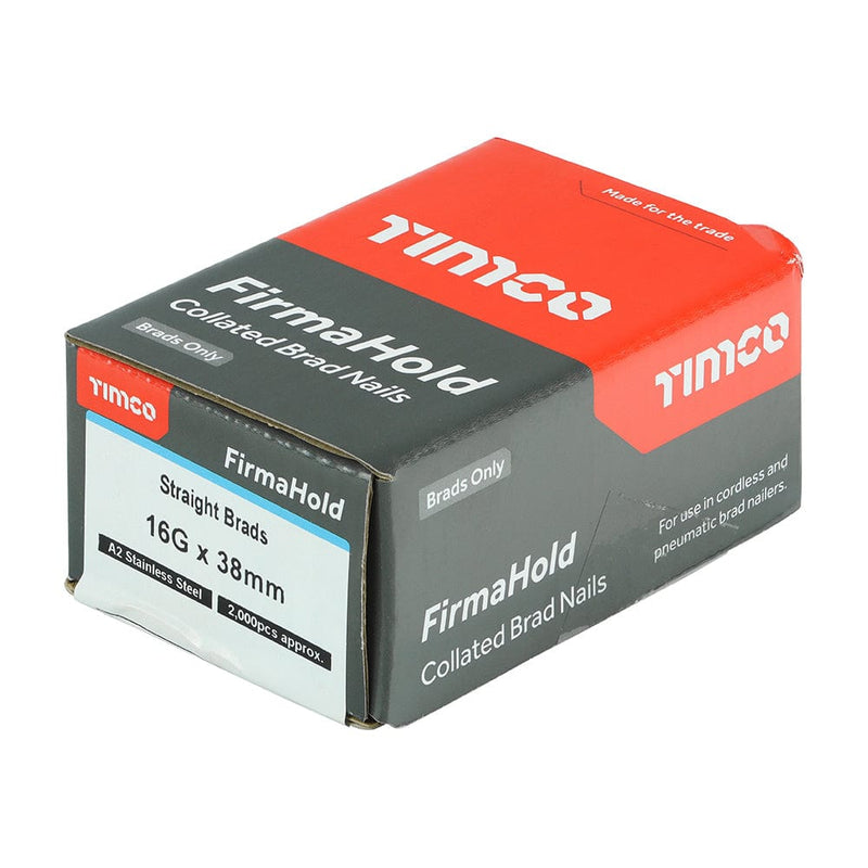 TIMCO Nails TIMCO FirmaHold Collated 16 Gauge Straight A2 Stainless Steel Brad Nails