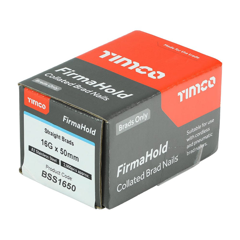 TIMCO Nails TIMCO FirmaHold Collated 16 Gauge Straight A2 Stainless Steel Brad Nails