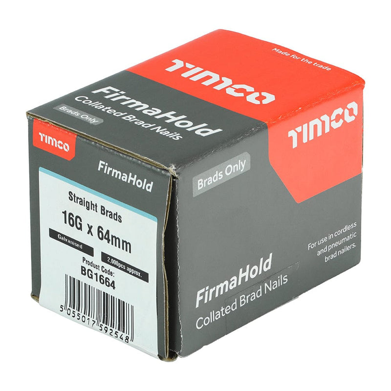 TIMCO Nails TIMCO FirmaHold Collated 16 Gauge Straight Galvanised Brad Nails