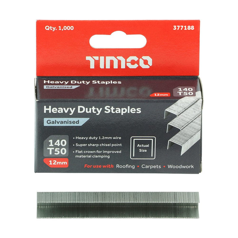 TIMCO Nails TIMCO Heavy Duty Chisel Point Galvanised Staples