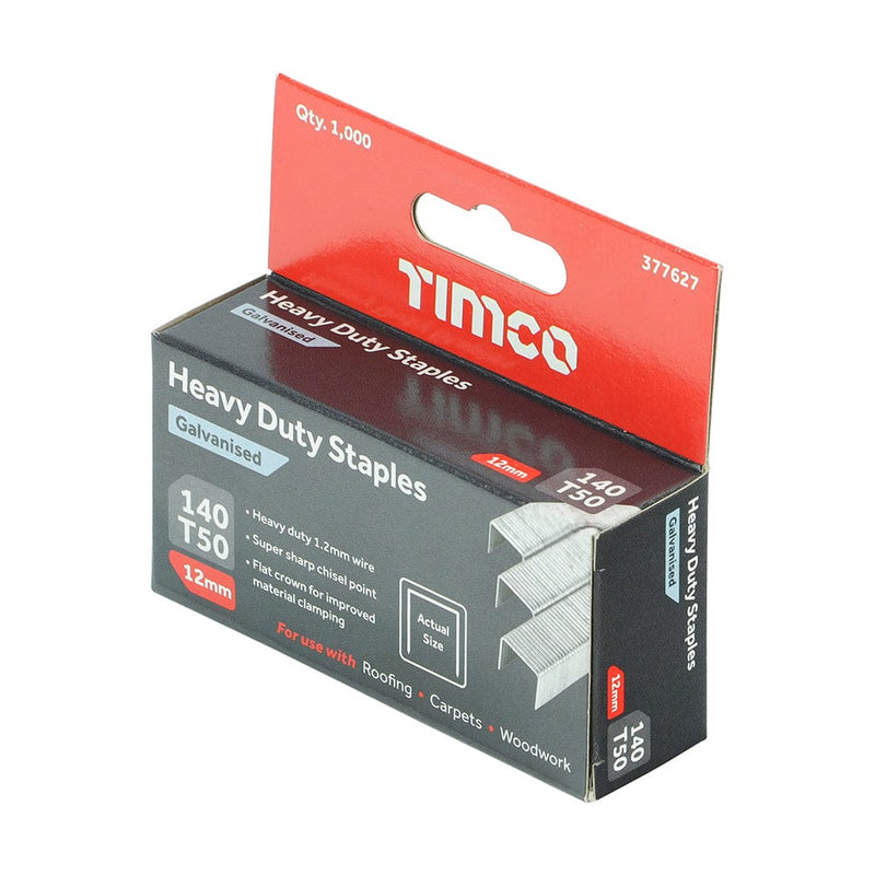 TIMCO Nails TIMCO Heavy Duty Chisel Point Galvanised Staples