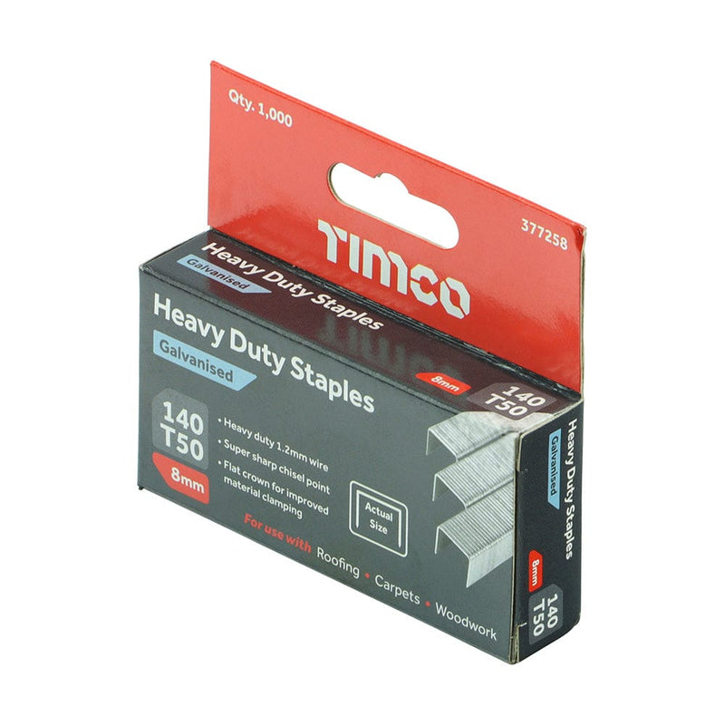 TIMCO Nails TIMCO Heavy Duty Chisel Point Galvanised Staples