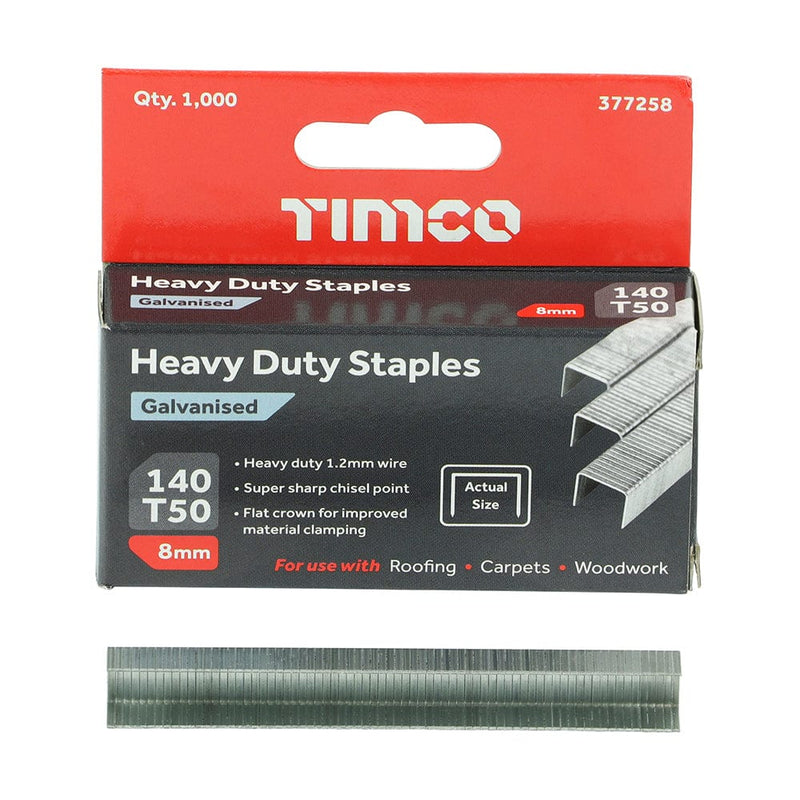 TIMCO Nails TIMCO Heavy Duty Chisel Point Galvanised Staples