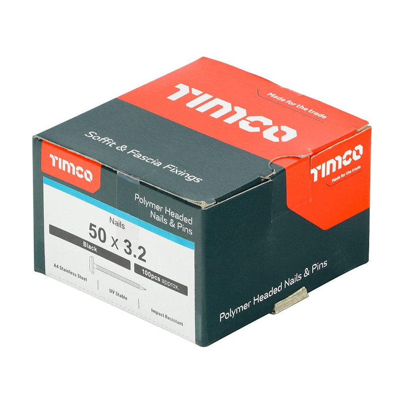 TIMCO Nails TIMCO Polymer Headed Nails A4 Stainless Steel Black