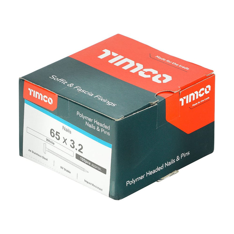 TIMCO Nails TIMCO Polymer Headed Nails A4 Stainless Steel White