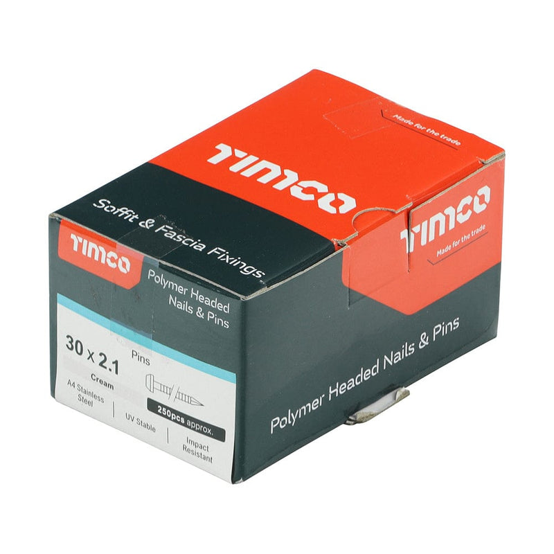 TIMCO Nails TIMCO Polymer Headed Pin A4 Stainless Steel Cream