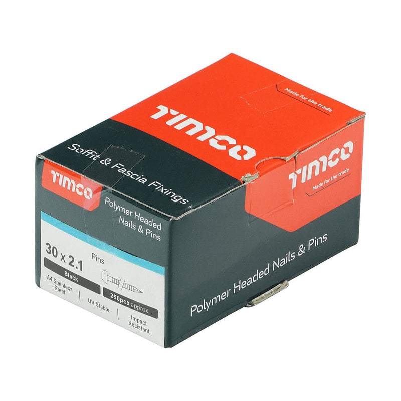 TIMCO Nails TIMCO Polymer Headed Pins A4 Stainless Steel Black
