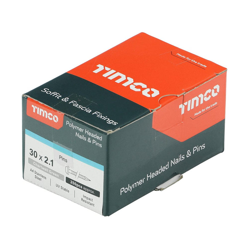 TIMCO Nails TIMCO Polymer Headed Pins A4 Stainless Steel Chartwell Green