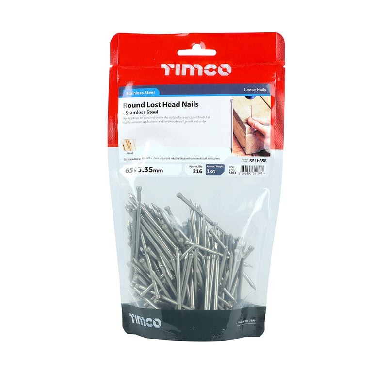 TIMCO Nails TIMCO Round Lost Head Nails A2 Stainless Steel