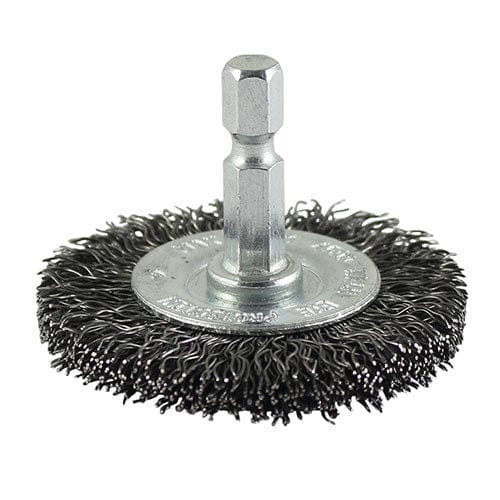 Timco Drill Wheel Brush Crimped Steel Wire - Pack Qty - 1 Ea