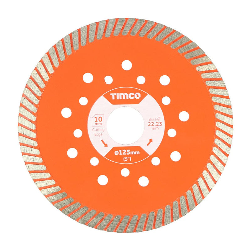 TIMCO Powertool Accessories 125 x 22.2 TIMCO Premium Diamond Blade Continuous