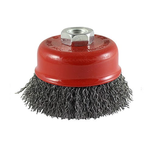 TIMCO Powertool Accessories 50mm TIMCO Drill Cup Brush Crimped Steel Wire