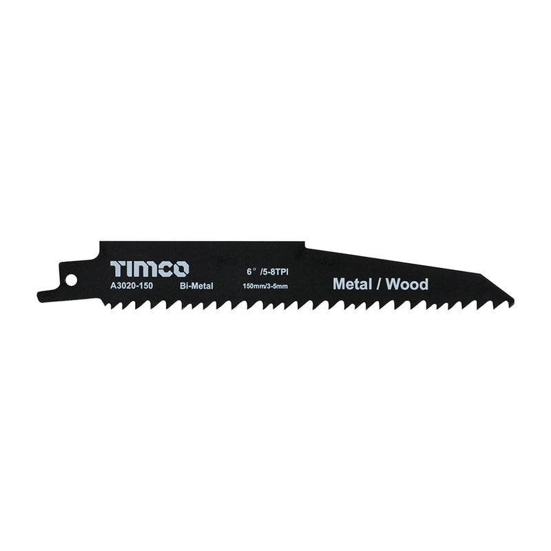 TIMCO Powertool Accessories S610VF TIMCO Reciprocating Saw Blades Wood with Nails Cutting Bi-Metal