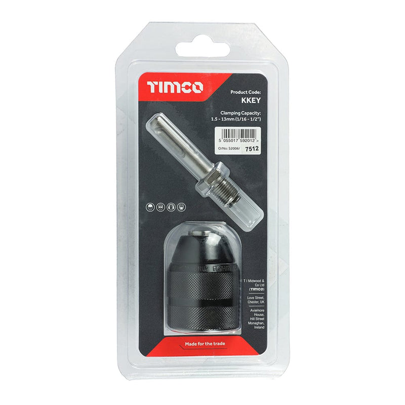 TIMCO Powertool Accessories TIMCO 1/2" Keyless Chuck & SDS Plus Adaptor Set - 1/2"