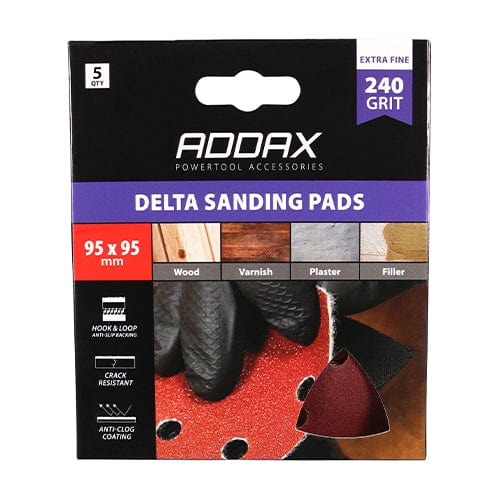 TIMCO Powertool Accessories TIMCO Delta Sanding Pads 240 Grit Red - 95 x 95mm