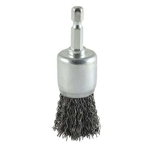 TIMCO Powertool Accessories TIMCO Drill End Brush Crimped Steel Wire - 25mm