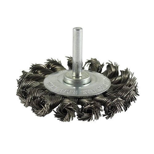 Timco Drill Wheel Brush Twisted Knot Steel Wire - 75Mm - Pack Qty - 1 Ea