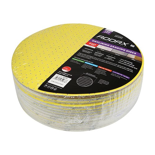 TIMCO Powertool Accessories TIMCO Drylining Sanding Discs 180 Grit Yellow - 225mm
