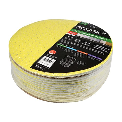 TIMCO Powertool Accessories TIMCO Drylining Sanding Discs 60 Grit Yellow - 225mm