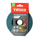 TIMCO Powertool Accessories TIMCO Flap Disc Zirconium Type 29 Conical P40 Grit - 115 x 22.23