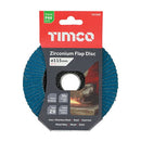 TIMCO Powertool Accessories TIMCO Flap Disc Zirconium Type 29 Conical P60 Grit - 115 x 22.23