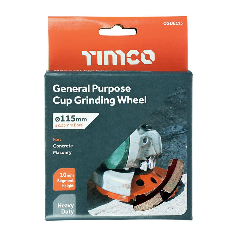 TIMCO Powertool Accessories TIMCO General Purpose Cup Griding Wheel - 115 x 22.2