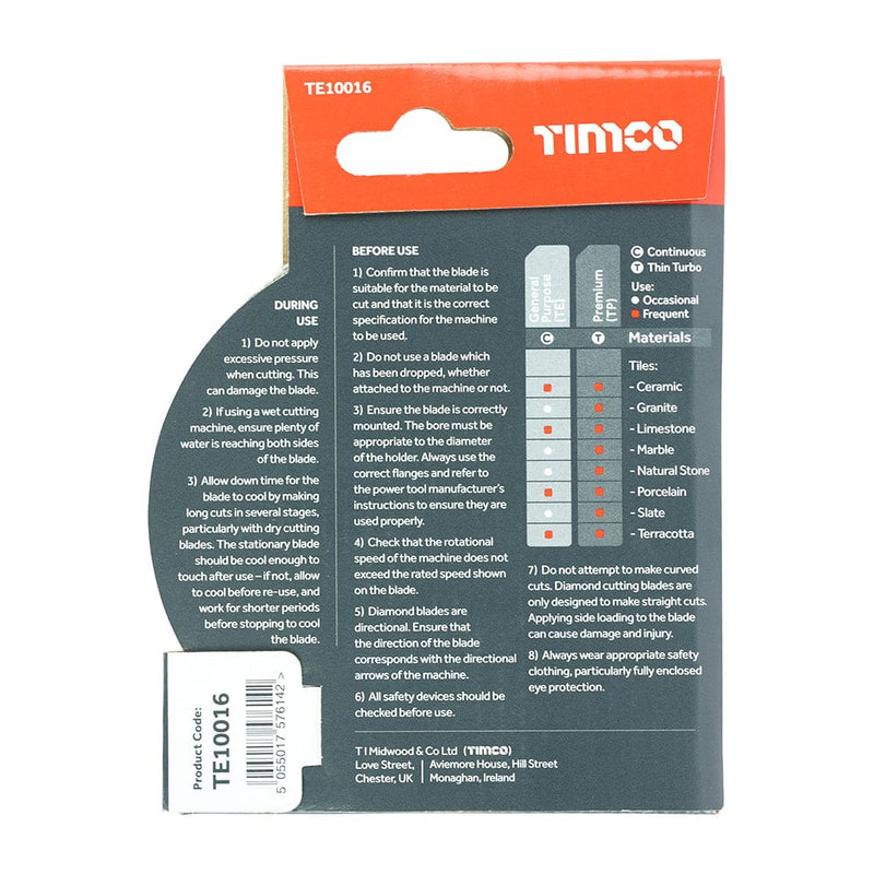 TIMCO Powertool Accessories TIMCO General Purpose Tile & Ceramic Blade