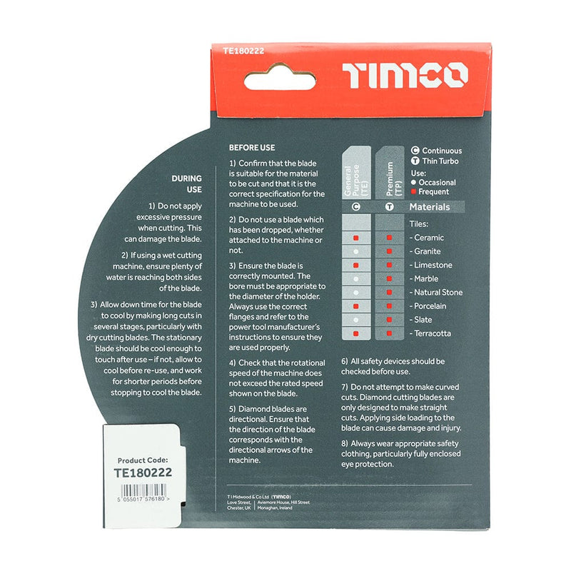 TIMCO Powertool Accessories TIMCO General Purpose Tile & Ceramic Blade