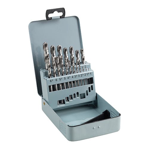 Timco Ground Jobber Drills Set Hss - 19Pcs - Pack Qty - 1 Ea