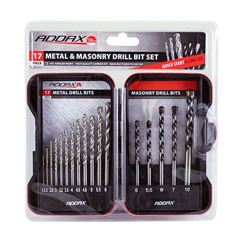 Timco Ground Jobber & Masonry Drill Set - 17Pc - Pack Qty - 1 Ea