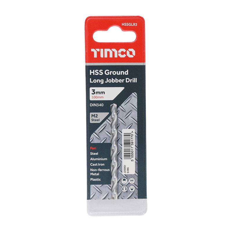 TIMCO Powertool Accessories TIMCO Ground Long Jobber Drills HSS M2