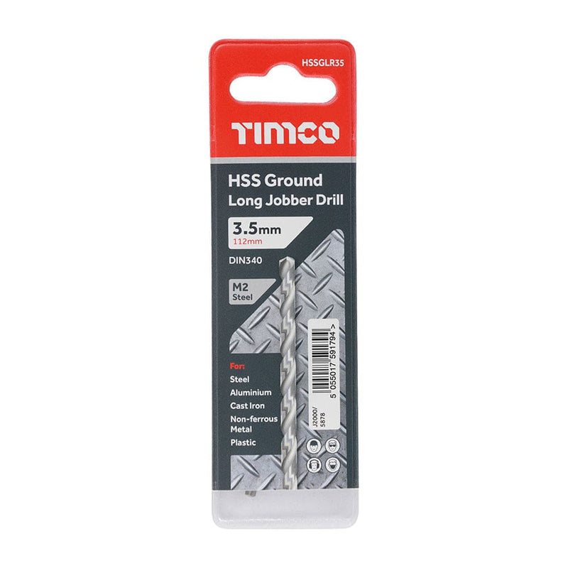 TIMCO Powertool Accessories TIMCO Ground Long Jobber Drills HSS M2