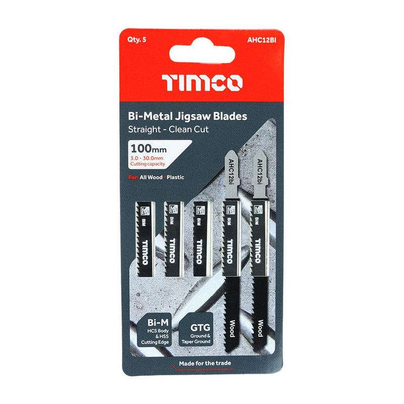 TIMCO Powertool Accessories TIMCO Jigsaw Blades Wood Cutting Bi-Metal Blades