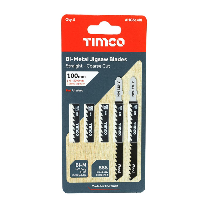 TIMCO Powertool Accessories TIMCO Jigsaw Blades Wood Cutting Bi-Metal Blades