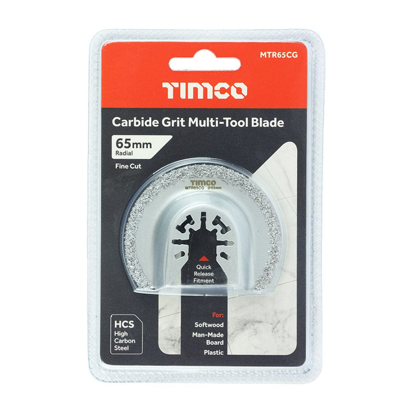 TIMCO Powertool Accessories TIMCO Multi-Tool Radial Blade For Tiles Diamond Carbide Grit Carbon Steel - Dia.65mm