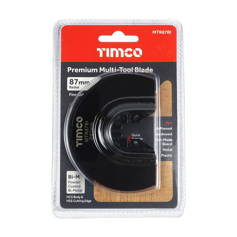 TIMCO Powertool Accessories TIMCO Multi-Tool Radial Blade For Wood / Metal Bi-Metal - Dia. 87mm
