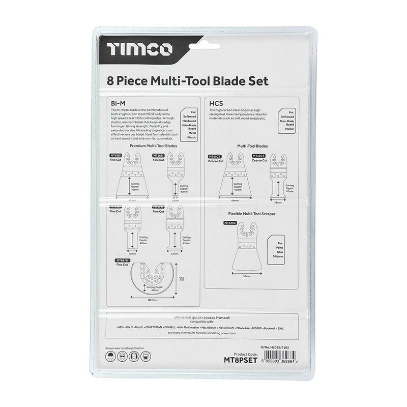 TIMCO Powertool Accessories TIMCO Multi-Tool Sets 8 Piece Set - Mixed