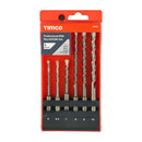 TIMCO Powertool Accessories Timco Professional SDS Plus Drill Bit Set For Masonry, Tungsten Carbide Tipped - 5.0 X 10.0 - 6 Pieces - Pack Qty - 1 Ea